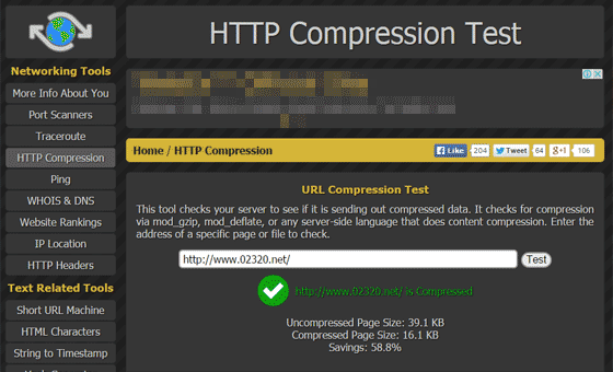 HTTP Compression Test